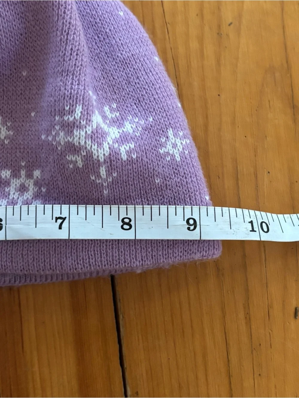The North Face Purple Snowflake Fleece Lined Tassel Beanie Hat Girls